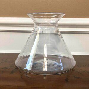 Hand blown thick clear glass vessel